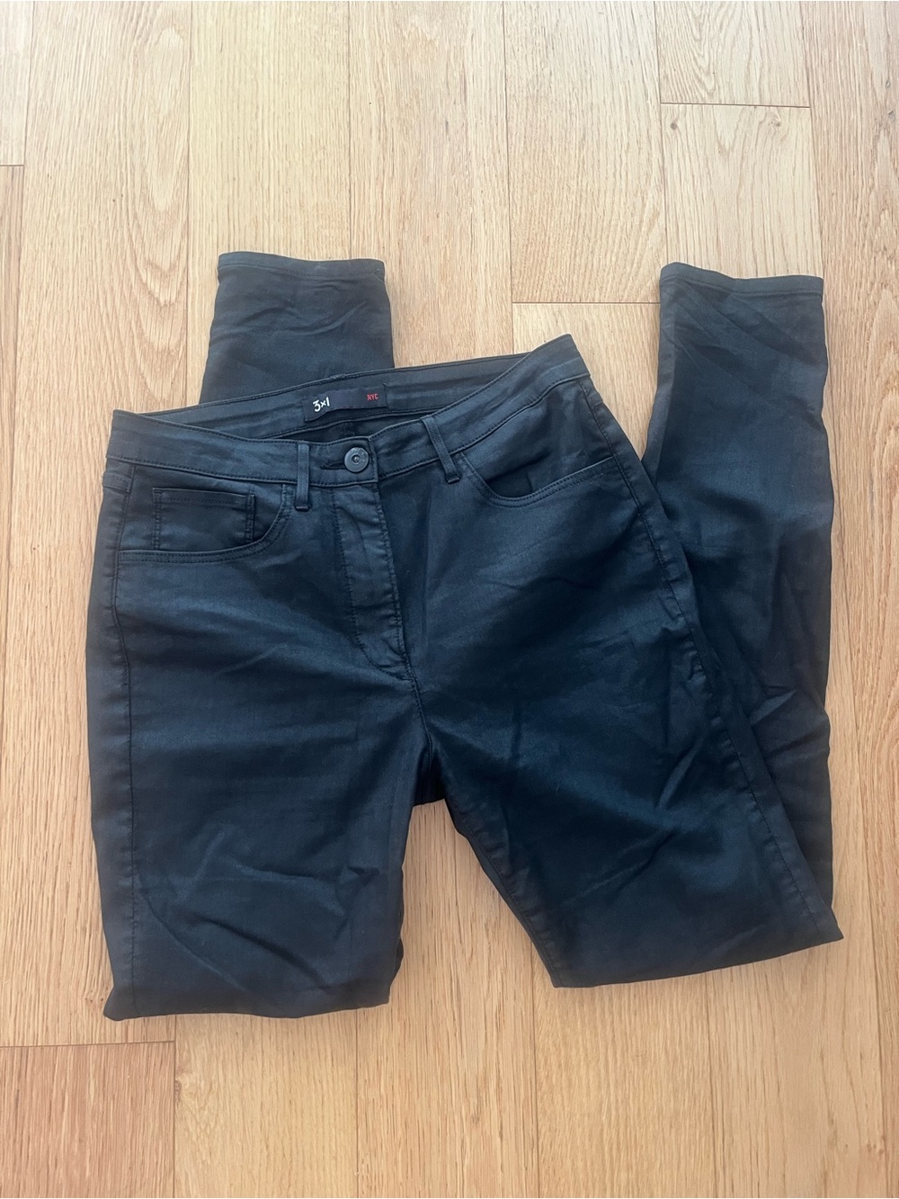 3/$15 NYC Black Coated Skinny Jeans